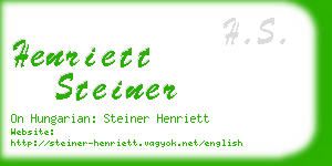 henriett steiner business card